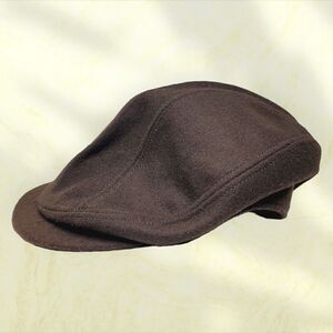 Vintage New York Hat Co Made USA Brown 100% Wool Driver Newsboy Cap L XL‎